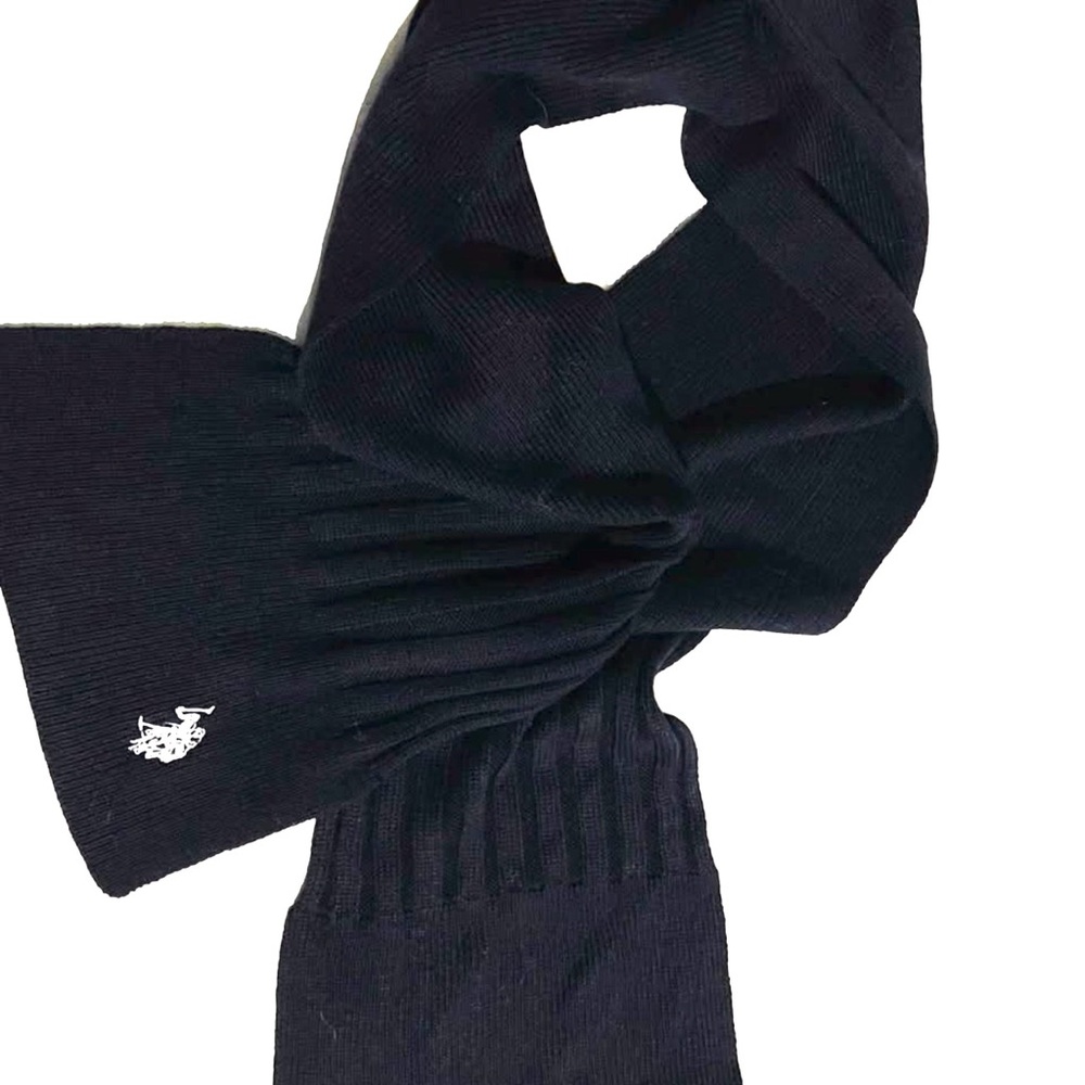 U.S.Polo Assn.Men’s Scarves Knit Wraps Ralph Lauren Black 60” x 8”